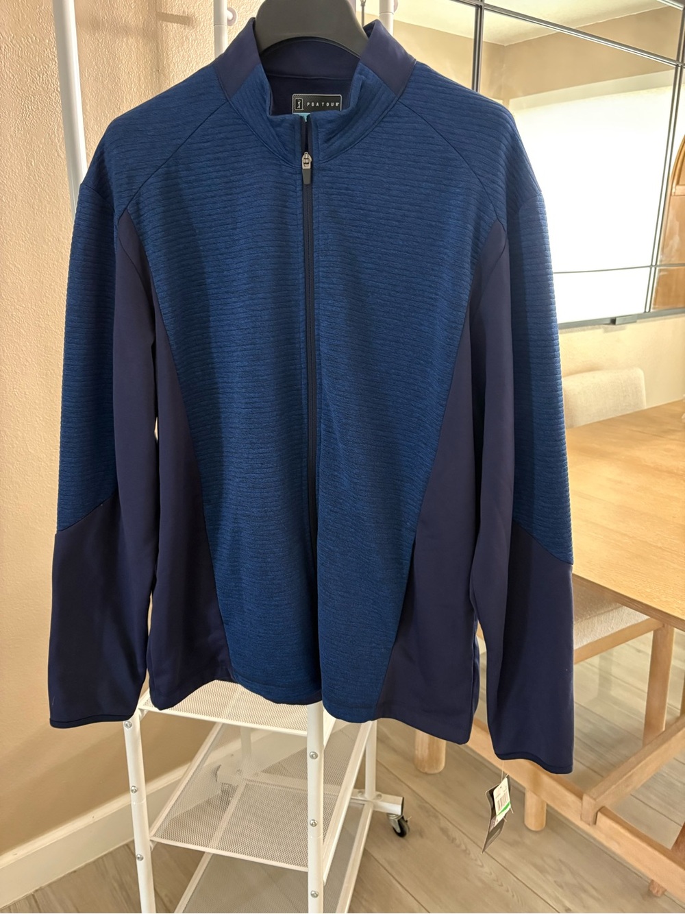 PGA Tour Two-Tone Blue Full-Zip Sweater Jacket
